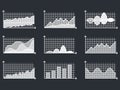Charts in thin line style Outline graphs for infographic vector illustration Royalty Free Stock Photo