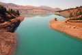 Charvak reservoir at dawn in Uzbekistan Royalty Free Stock Photo