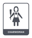 charwoman icon in trendy design style. charwoman icon isolated on white background. charwoman vector icon simple and modern flat Royalty Free Stock Photo