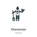 Charwoman vector icon on white background. Flat vector charwoman icon symbol sign from modern cleaning collection for mobile Royalty Free Stock Photo