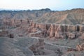 Charyn Canyon in Kazakhstan. Valley of castles in Kazakhstan. An analogue of the American Grand Canyon. Colorful stone mountains