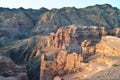 Charyn Canyon in Kazakhstan. Valley of castles in Kazakhstan. An analogue of the American Grand Canyon. Colorful stone mountains