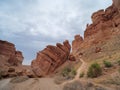 Charyn Canyon National Park. Charyn Canyon National Park. The road along the bottom of the Valley of Castles Royalty Free Stock Photo