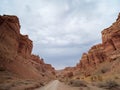 Charyn Canyon National Park. Charyn Canyon National Park. The road along the bottom of the Valley of Castles Royalty Free Stock Photo