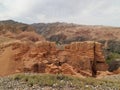 Charyn Canyon National Park. Charyn Canyon National Park. The road along the bottom of the Valley of Castles Royalty Free Stock Photo