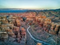 Charyn Canyon in South East Kazakhstan, taken in August 2018 taken in hdr Royalty Free Stock Photo