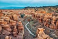 Charyn Canyon in South East Kazakhstan, taken in August 2018 taken in hdr Royalty Free Stock Photo