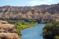 Charyn river and canyon in summer. Outdoor tourism in Kazakhstan.