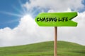 Chasing life arrow sign Royalty Free Stock Photo