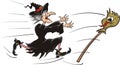 Chasing witch broomstick