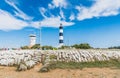 Chassiron lighthouse and semaphore on the Ile d`OlÃÂ©ron in France Royalty Free Stock Photo