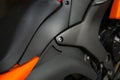 Chassis detail and fairing of a 600 cubic centimeter sports motorcycle