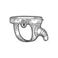 Chastity belt torture device sketch vector Royalty Free Stock Photo