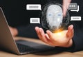 Chat with AI, Artificial Intelligence. man using technology smart robot AI, artificial intelligence by enter command prompt