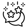 Chat amazed icon outline vector. Celebrate happy