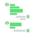 Chat app template. Short message service vector illustration with text bubbles Royalty Free Stock Photo