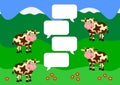 Chat background with cows on green fields