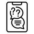 Chat blocking icon outline vector. Internet account