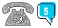 Misplaced 5 Chat Balloon and Hatched Pulse Phone Icon Royalty Free Stock Photo