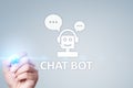 Chat bot, Ai, Artificial intelligence and automation technology in service and support. Business innovation. Royalty Free Stock Photo