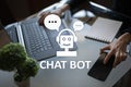 Chat bot, Ai, Artificial intelligence and automation technology in service and support. Business innovation. Royalty Free Stock Photo