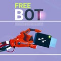 Chat Bot Free Robot Virtual Assistance Of Website Or Mobile Applications, Artificial Intelligence Concept