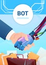 Chat Bot Hand Shaking With People Robot Virtual Assistance Of Website Or Mobile Applications, Artificial Intelligence Royalty Free Stock Photo