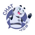 Chat Bot Icon Modile App Robot Chatter Or Chatterbot Technical Support Virtual Service Concept