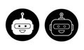 Chat Bot logo design concept. Virtual smart assistant Bot icon. Robot head. Customer support service Chat Bot. Vector