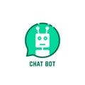 Chat bot logo like green speech bubble Royalty Free Stock Photo