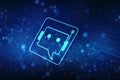 Chat bot Robot, Chatbot assistant application. AI concept