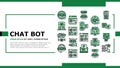 chat bot robot service online landing header vector