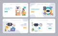 Chat Bot Universe web or landing set. Dive into AI-driven support: NLP