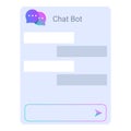 Chat bot window displaying chat history and input field Royalty Free Stock Photo