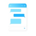 Chat bot window template. Life chat example with message bubbles isolated on white background. Virtual assistant, online