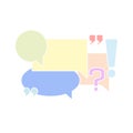 Chat box logo comments forum dialog communication symbols and punctuation marks