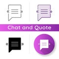 Chat bubble with angle quotes icon Royalty Free Stock Photo