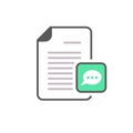 Chat bubble communication document file letter page speech bubble icon