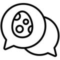 chat bubble, easter egg thin line icon