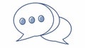 Chat Bubble with Ellipses: Indicating Thought or Response, vector design Generative AI Royalty Free Stock Photo