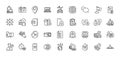 Chat bubble, Engineering team and Cloakroom line icons pack. For web app. Line icons. Vector