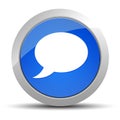 Chat bubble icon blue round button illustration Royalty Free Stock Photo