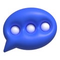 Chat bubble icon 3d cartoon vector. Balloon speech Royalty Free Stock Photo