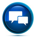 Chat bubble icon elegant blue round button illustration Royalty Free Stock Photo