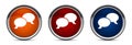 Chat bubble icon exclusive blue red and orange round button design set Royalty Free Stock Photo