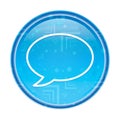 Chat bubble icon floral blue round button Royalty Free Stock Photo
