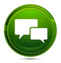 Chat bubble icon glassy green round button illustration Royalty Free Stock Photo