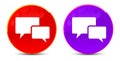 Chat bubble icon glossy round buttons illustration Royalty Free Stock Photo