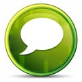 Chat bubble icon spring bright natural green round button illustration Royalty Free Stock Photo