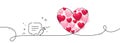 Chat bubble line icon. Diet speech dialogue box sign. Continuous line big heart. Vector Royalty Free Stock Photo